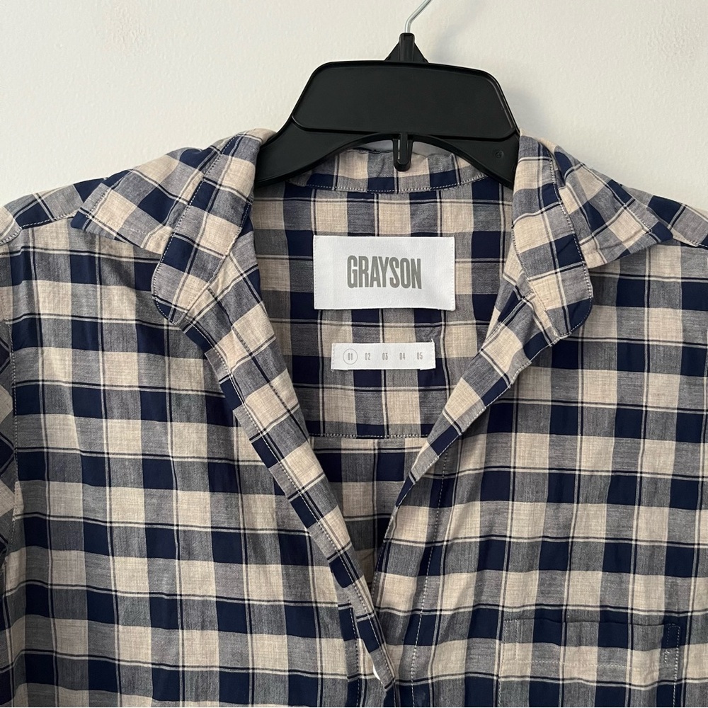 Grayson By Frank And Eileen The Hero Shirt Blue Plaid Button Up L/S XS 1 - Picture 2 of 7